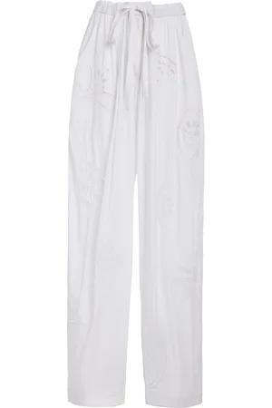 Isabel Marant Hectorina Eyelet-Embroidered Poplin Wide-Leg Pants, , FR 38