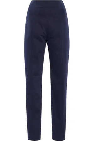 Carolina Herrera Cropped Stretch-Cotton Straight-Leg Pants, , US 2