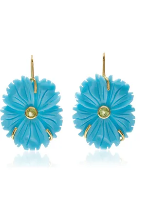 Lizzie Fortunato New Bloom Turquoise Gold-Plated Earrings, , OS, , Gifts For Her