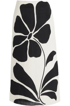 Cala De La Cruz Tua Linen Midi Skirt, , XS
