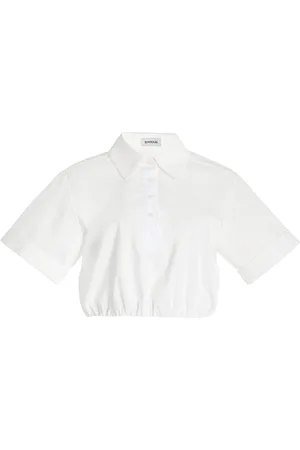 Simkhai Nickey Cropped Cotton Faille Shirt, , S