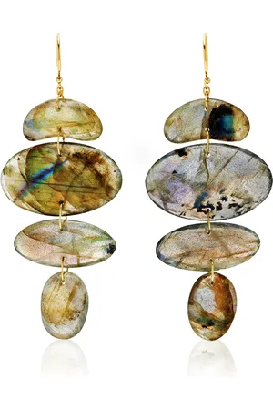 Ten Thousand Things Small Totem II 18K Yellow Gold Labrodite Earrings, , OS, , Gifts For Her