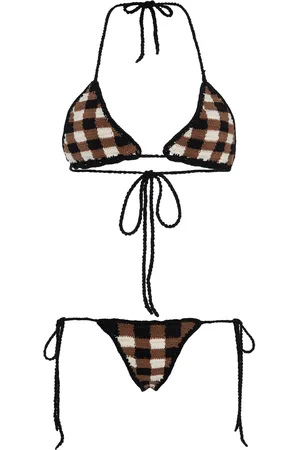 Akoia Swim Exclusive Riviera Gingham Crochet Bikini Set, , XS