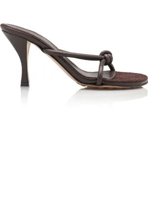 Bottega Veneta Blink Jute-Trimmed Leather Sandals, , IT 38