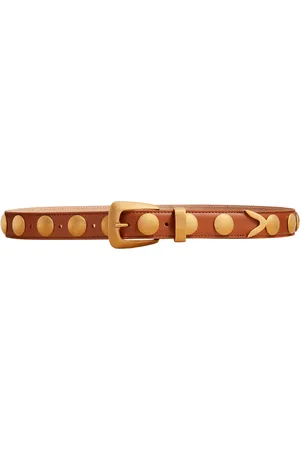 Khaite Benny Studded Leather Belt, , 70 cm