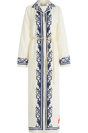 ALÉMAIS Marine Linen Midi Shirt Dress, , AU 6