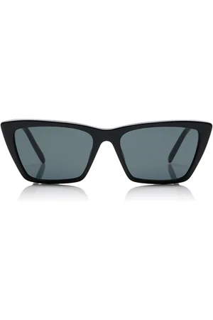 Saint Laurent Mica Thin Cat-Eye Acetate Sunglasses, , OS