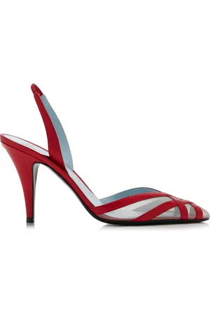 VALENTINO GARAVANI Impudance Leather and Mesh Slingback Pumps, , IT 36