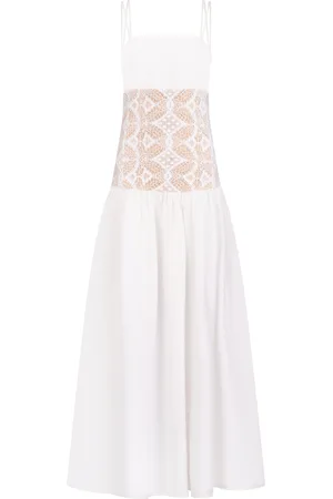 Silvia Tcherassi Pilar Lace-Detailed Cotton Maxi Dress, , S