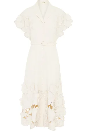 LEO LIN Aubrey Appliquéd Midi Shirt Dress, , AU 8