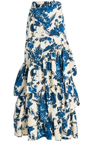 Cara Cara Priya Rosehip-Printed Cotton Skirt, , US 4