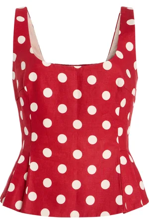 POSSE Rosalie Polka-Dot Linen Top, , XXS