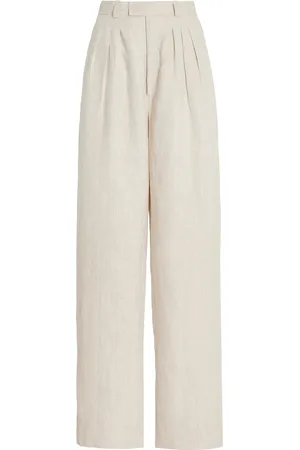 POSSE Exclusive Louis Pleated Linen Wide-Leg Trousers, , XS