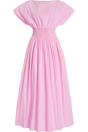 MATTEAU Exclusive Shirred Cotton Midi Dress, , 1