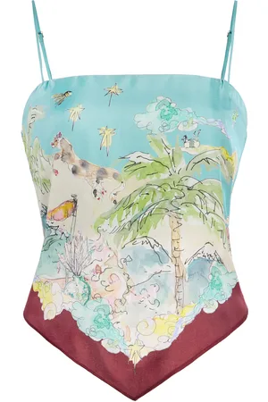 ALÉMAIS Daria Silk Scarf Top, , AU 6