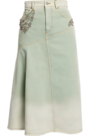 Erdem Embellished Cotton Midi Skirt, , UK 6