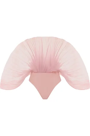 Andrea Iyamah Sombra Pleated Organza Bodysuit, , S