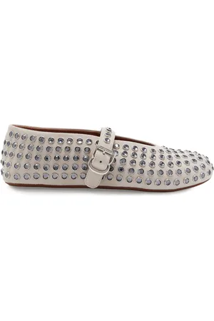 Alaïa Crystal Suede Ballet Flats, , IT 41