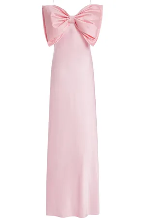 Anna October Exclusive Bow-Detailed Satin Maxi Slip Dress, , XS