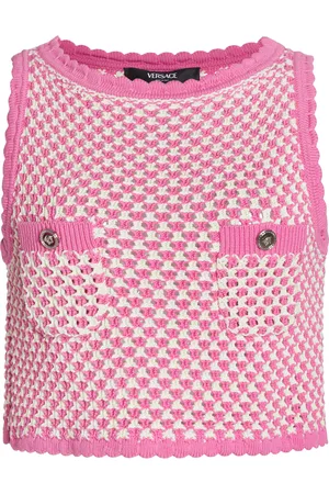 VERSACE La Vacanza Crocheted Compact Cotton Top, , IT 38