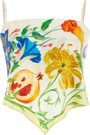 ALÉMAIS Flores Silk-Twill Scarf Top, , AU 4