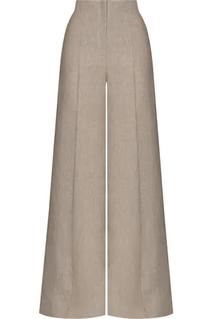 Andres Otalora Encontrarte High-Rise Linen Flare Pants, , US 0