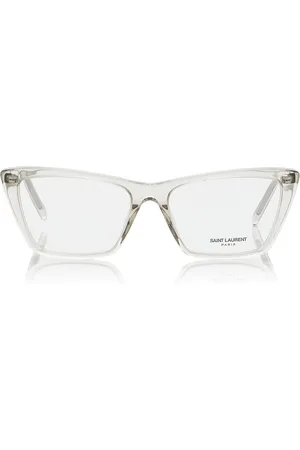 Saint Laurent Mica Thin Cat-Eye Acetate Glasses, , OS