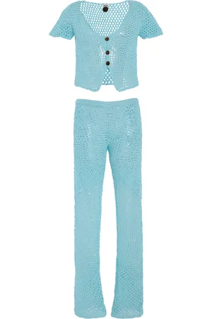 Akoia Swim Exclusive Riviera Cotton-Crochet Pant Set, , XS