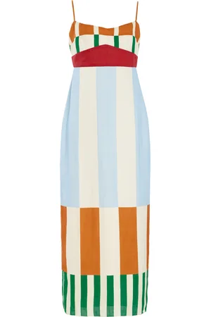 Cala De La Cruz Exclusive Paloma Linen Midi Dress, , XS