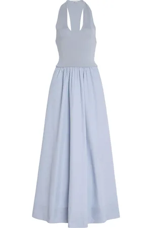 St Agni Exclusive Plunge Neck Dress in Glacier, , XS