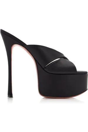 Amina Muaddi Salma Satin Platform Sandals, , IT 37