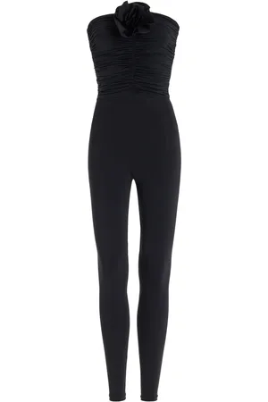 Maygel Coronel Matuna Floral-Appliquéd Strapless Jumpsuit, , OS