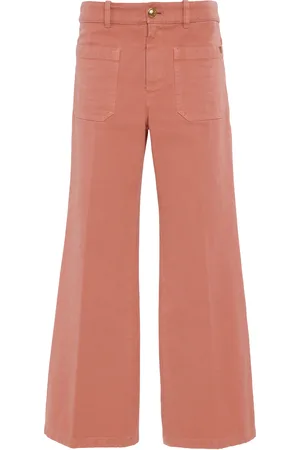 Chloé Cropped Cotton Canvas Bootcut Pants, , FR 36