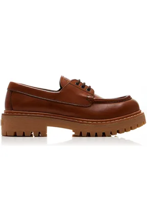 Prada Platform Leather Boat Shoes, , IT 36