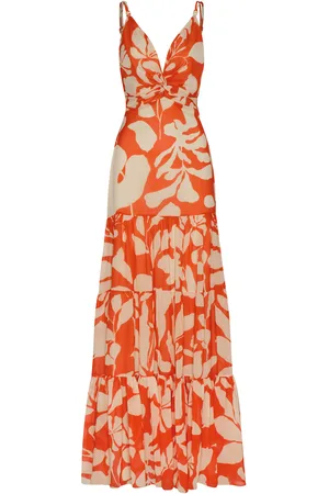 Andres Otalora Namorar Tiered Chiffon Maxi Dress, , US 8