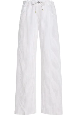 DARKPARK Iris Striped Modal Paper-Bag Pants, /white, 25