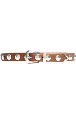 Khaite Benny Studded Leather Belt, , 70 cm