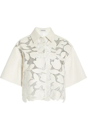 Simkhai Robinson Embroidered Vegan Leather Shirt, , XS