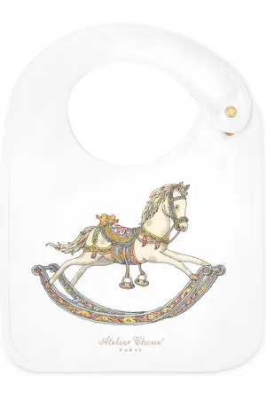 Atelier Choux Rocking Horse Organic-Cotton Satin Bib