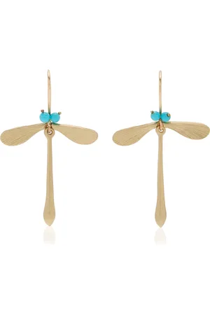 Annette Ferdinandsen Damsel 14K Yellow Gold Turqouise Earrings, , OS, , Gifts For Her