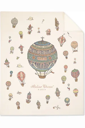Atelier Choux Hot Air Balloons Cashmere-Wool Blanket