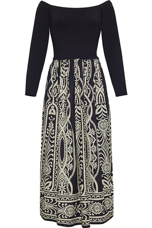 Cara Cara Imani Knit-Crepe Off-The-Shoulder Midi Dress, /white, XS