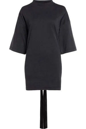 Balenciaga Lace-Up Washed-Jersey T-Shirt, , XS
