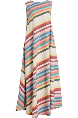 Marrakshi Life Exclusive Riviera Striped Cotton Maxi Dress, , XS