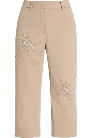 Des Phemmes Exclusive Riviera Embellished Cotton-Blend Capri Pants, , IT 38