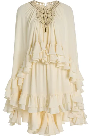 ALEXIS Taessa Ruffled Crepe Mini Cape Dress, , XS