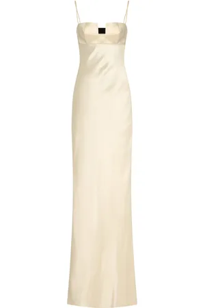 BEVZA Satin Bustier Maxi Dress, , M