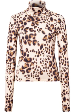 SIEDRES Mon Animal-Print Jersey Turtleneck Top, , S