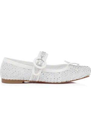 Christian Louboutin Mamastrapitina Crystal-Embellished Mesh Ballet Flats, , IT 37