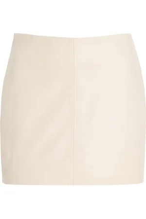 St Agni Exclusive Leather Mini Skirt, , XS